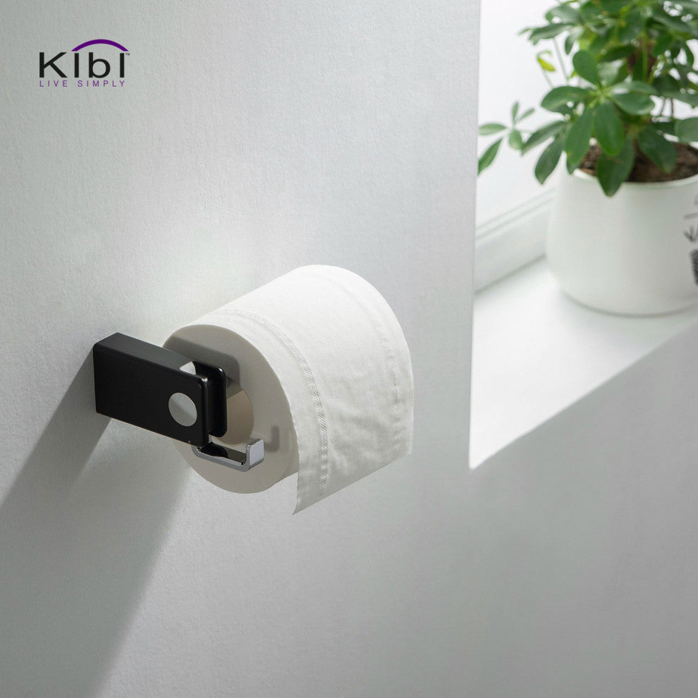 Artis Bathroom Hardware Accessory Tissue Holder With Hook, Chrome Black