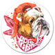 Forever Friends Funny Dog, Animal Disc Metal Artwork, 23"