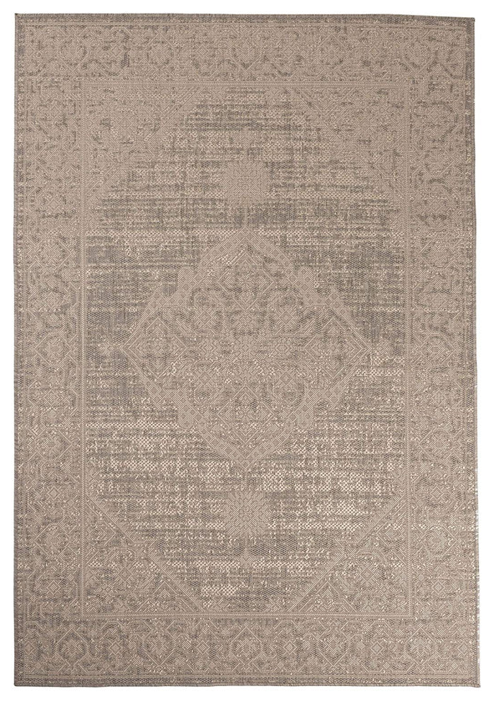 Outdoor Persian Accent Rug - Bacteria Resistant Rug, Dove, 5'3"x7'6"