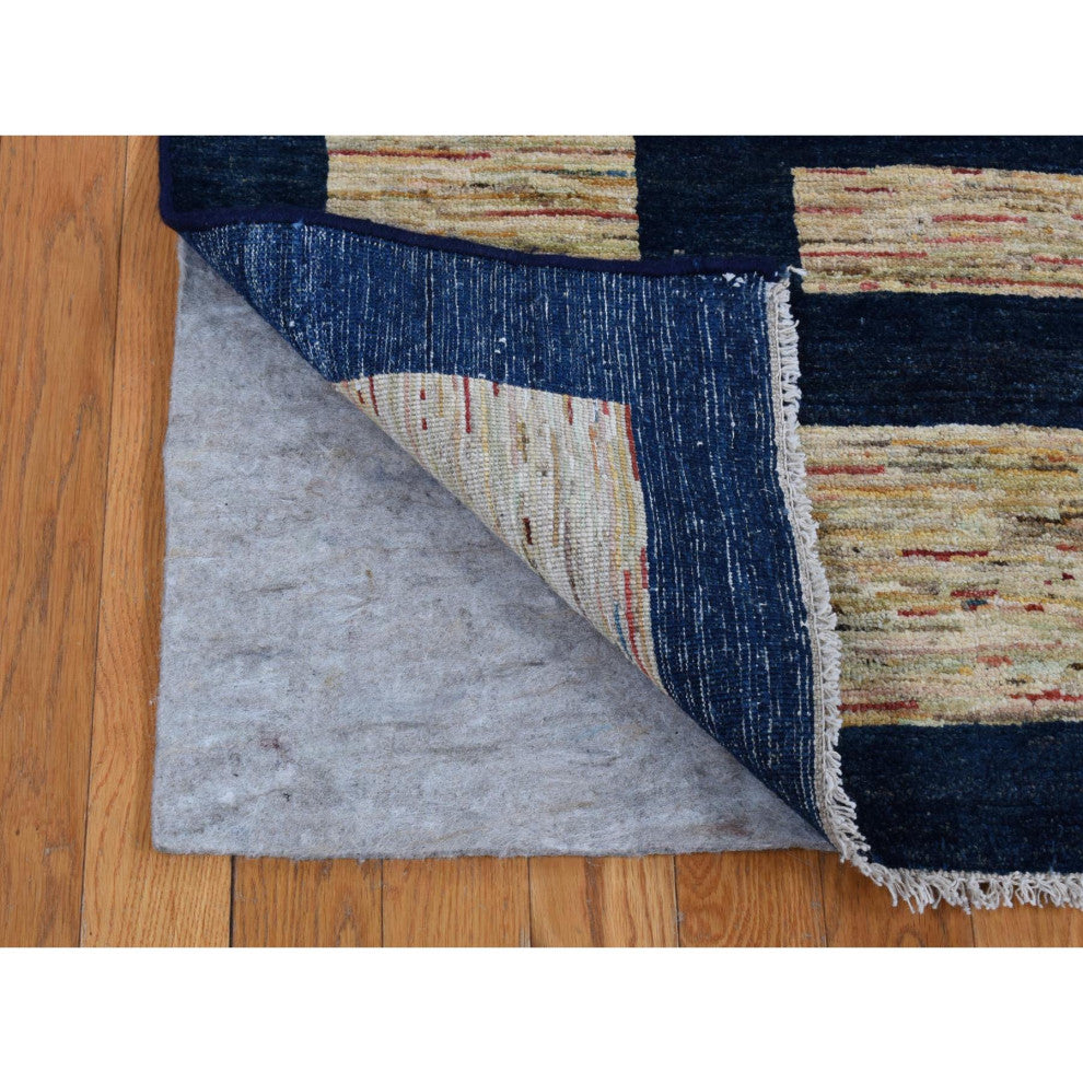 Tan Brown Pure Wool Peshawar Gabbeh Hand Knotted On Clearance Rug 5'7"x8'