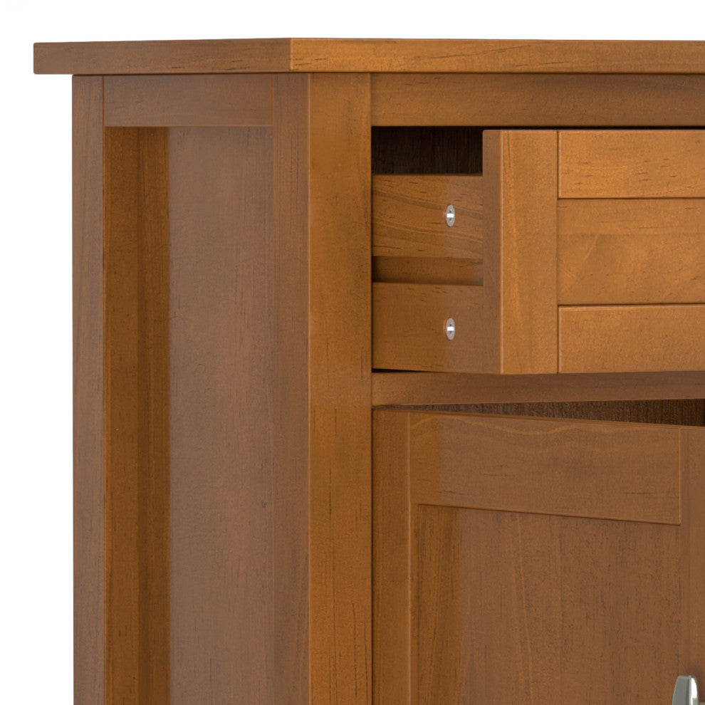Warm Shaker Solid Wood Entryway Storage Cabinet, Light Golden Brown