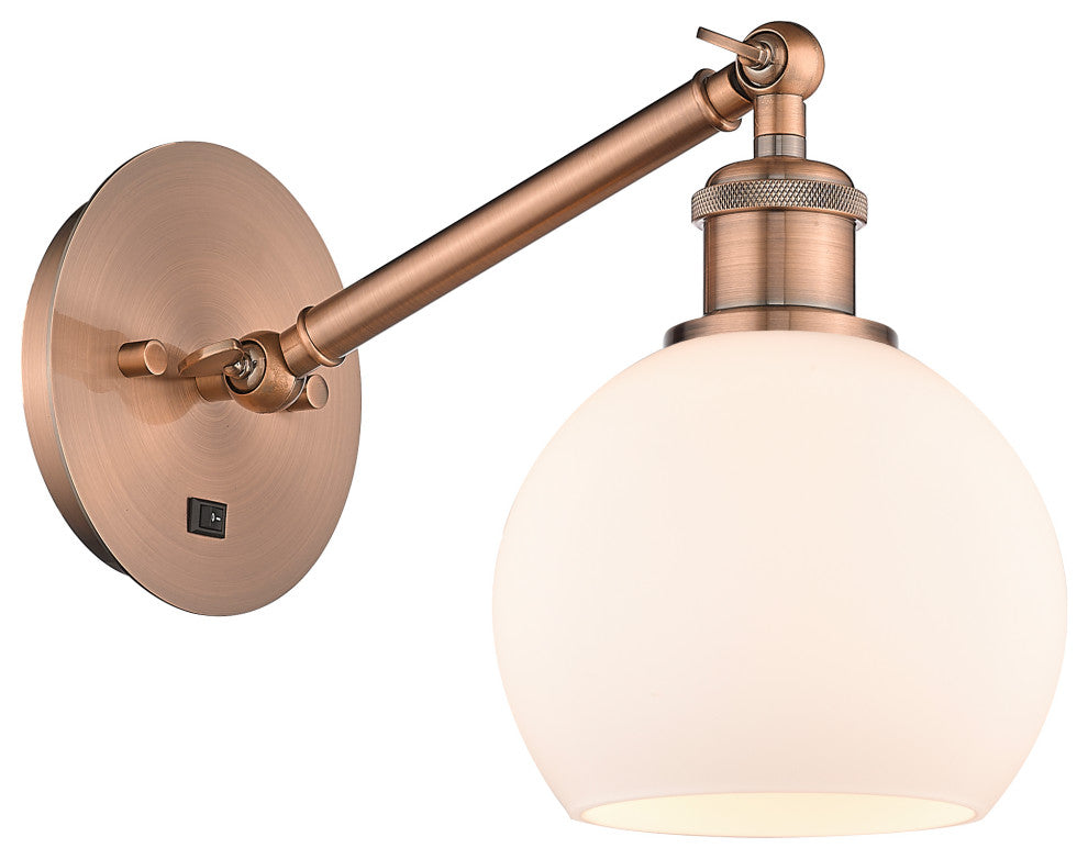 Innovations 317-1W-AC-G121-6-LED 1-Light Sconce, Antique Copper