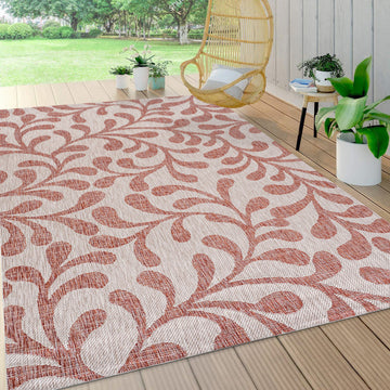 Vine All Over Indoor/Outdoor Red/Beige 8'x10' Area Rug