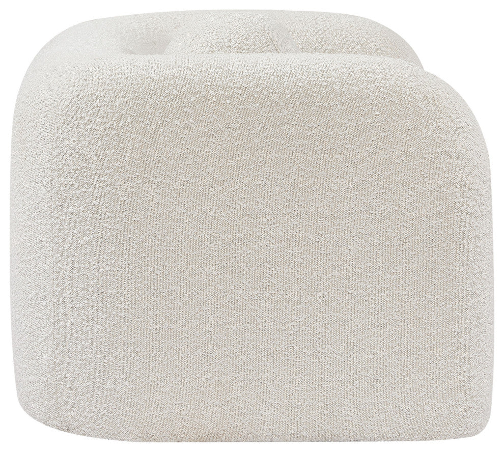 Emory Boucle Fabric Upholstered Upholstered Chair, Cream