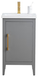 Vanity Art Bathroom Vanity With Sink, Cashmere Gray, 20", Single Sink, Golden Brushed