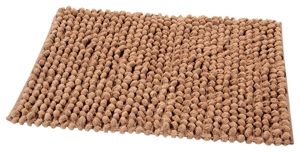 Microfiber Hand Loom Bath Mats, 2-Piece Set, Beige