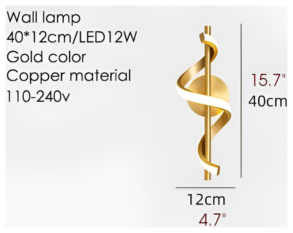 Marbella | Modern Creative LED Wall Sconce, Gold, Cool Light