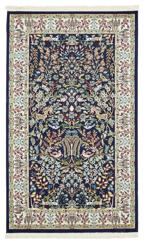 Unique Loom Navy Blue Bristol Narenj 3' 0 x 5' 0 Area Rug