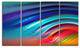 Beautiful Fractal Rainbow Waves, Floral Canvas Art Print, 48"x28", 4 Panels