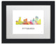Pittsburgh Pennsylvania Wb-1' Matted Framed Art, Black Frame, White Matte, 14x11