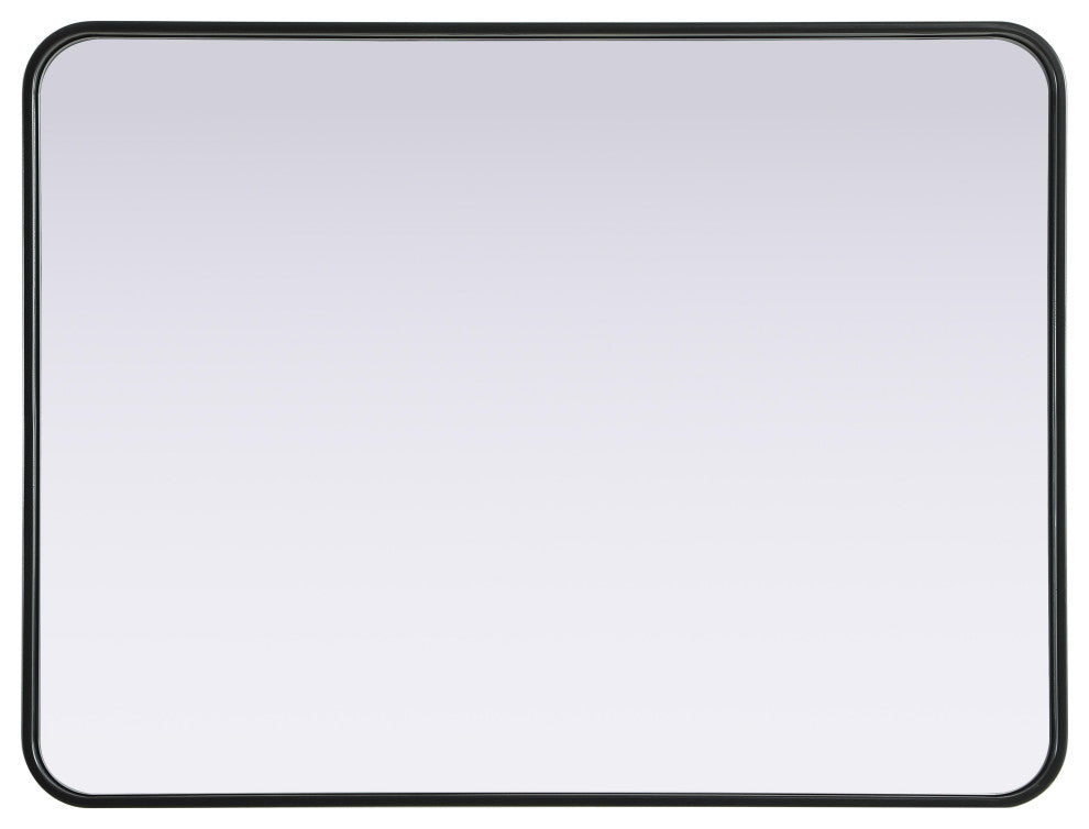 Home Living Contour Metal Rectangle Mirror 27x36, Black