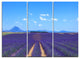 "Lavender Blooming Fields and Trees" Metal Wall Art, 3 Panels, 36"x28"