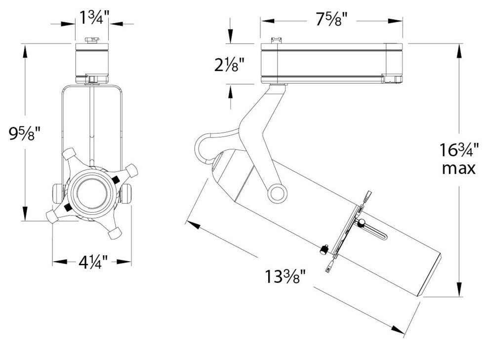 LED009 Framing Projector LED 3000K Adjustable Beam, Black for J Track