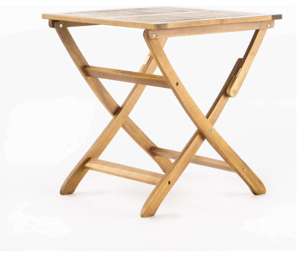 GDF Studio Versaille Outdoor Foldable Acacia Wood Bistro Table, Natural