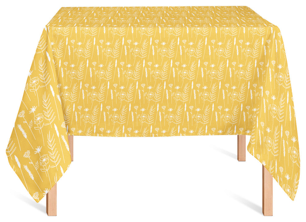 Golden Wheat Flower 58x58 Tablecloth