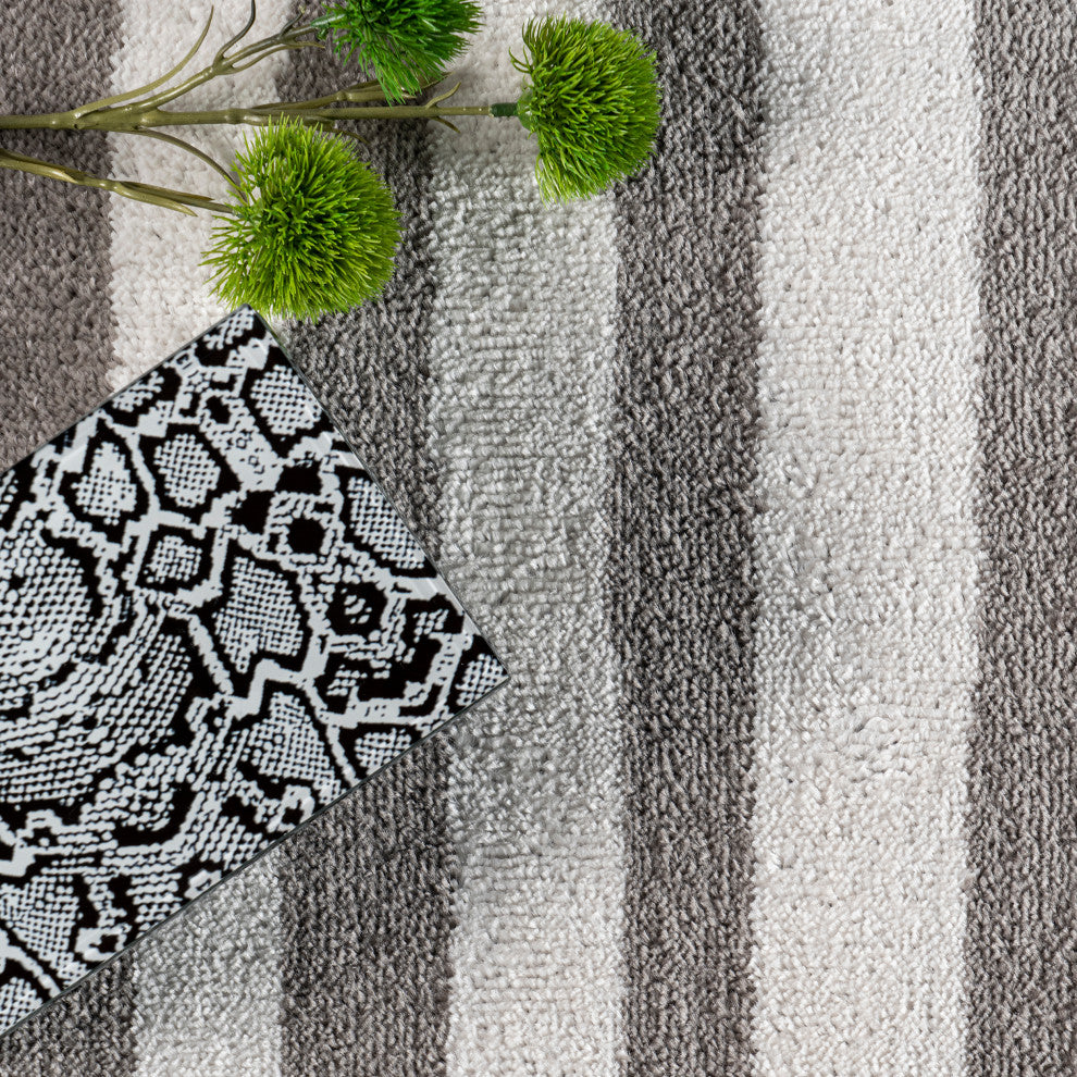 Nuloom Sena Modern Rainbow Area Rug, Light Grey 4'3"x6'