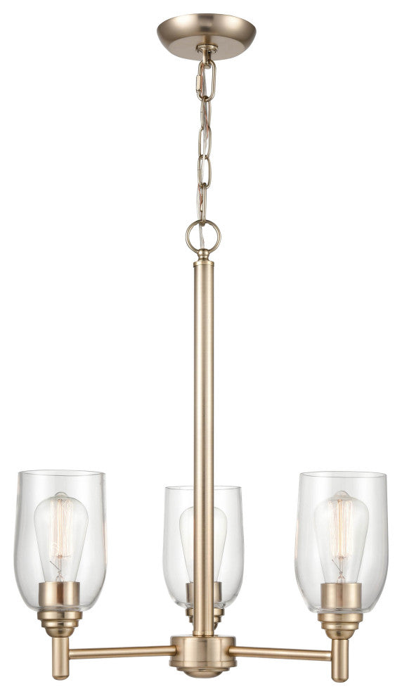 3 Light 18.75 in. Modern Gold Chandelier