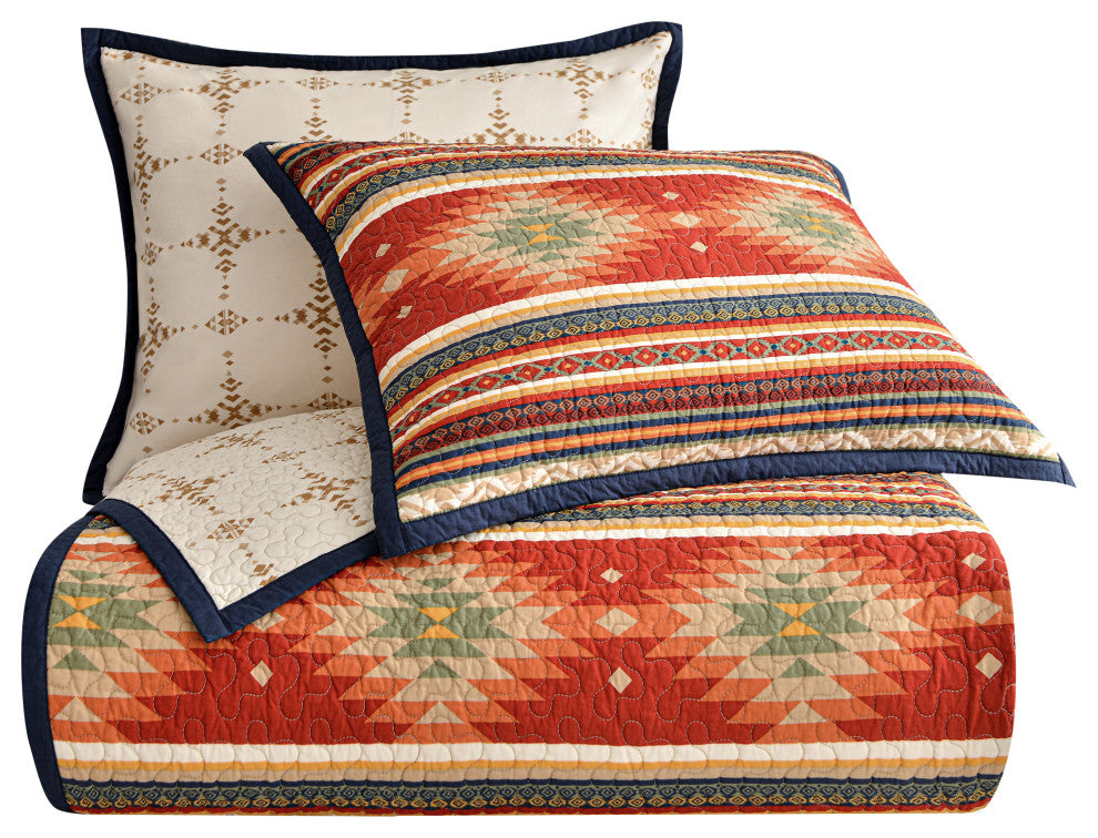 Del Sol Reversible Quilt Set, 3PC, King