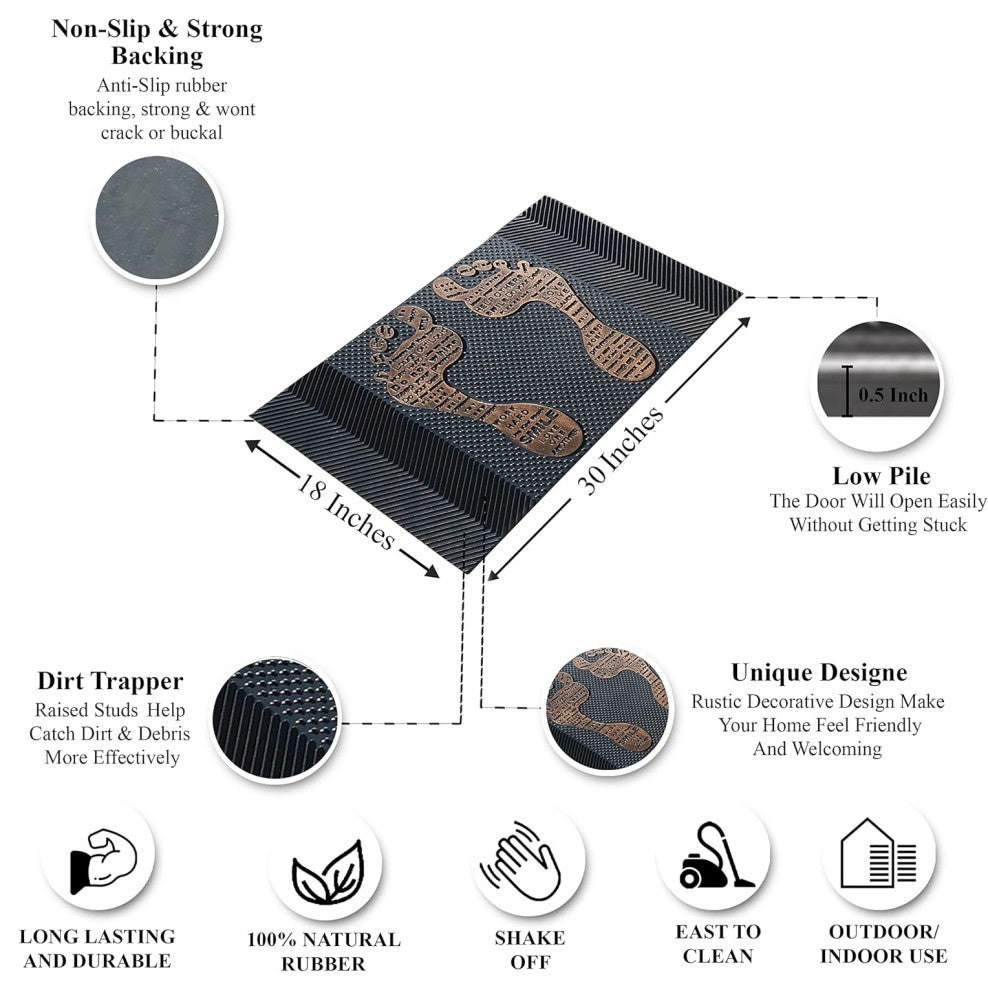 A1HC Rubber Pin Welcome Door Mats 18"x30" for Outdoor Entrance