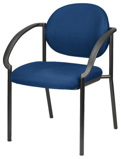 HomeRoots 24" Set of 2 Bright Navy Fabric Guest Arm Chairs