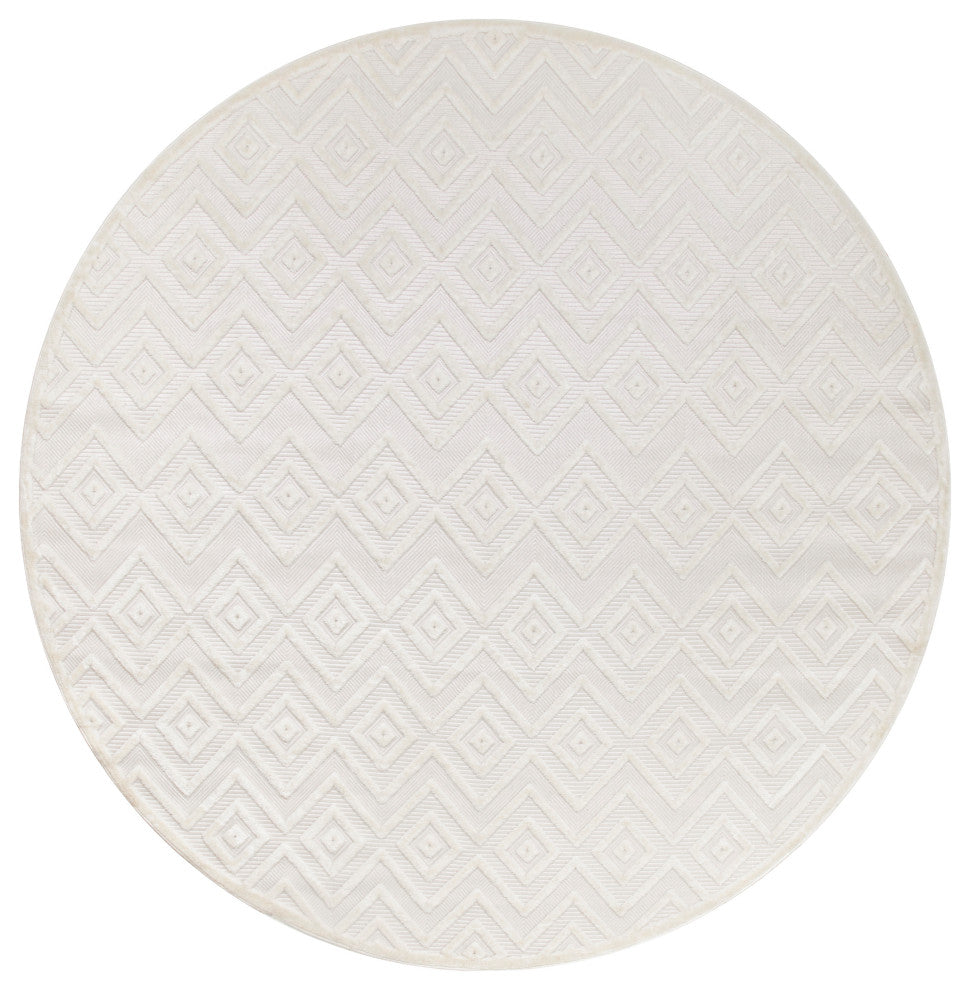 Nourison Versatile 10'' x Round Ivory White Modern Rug