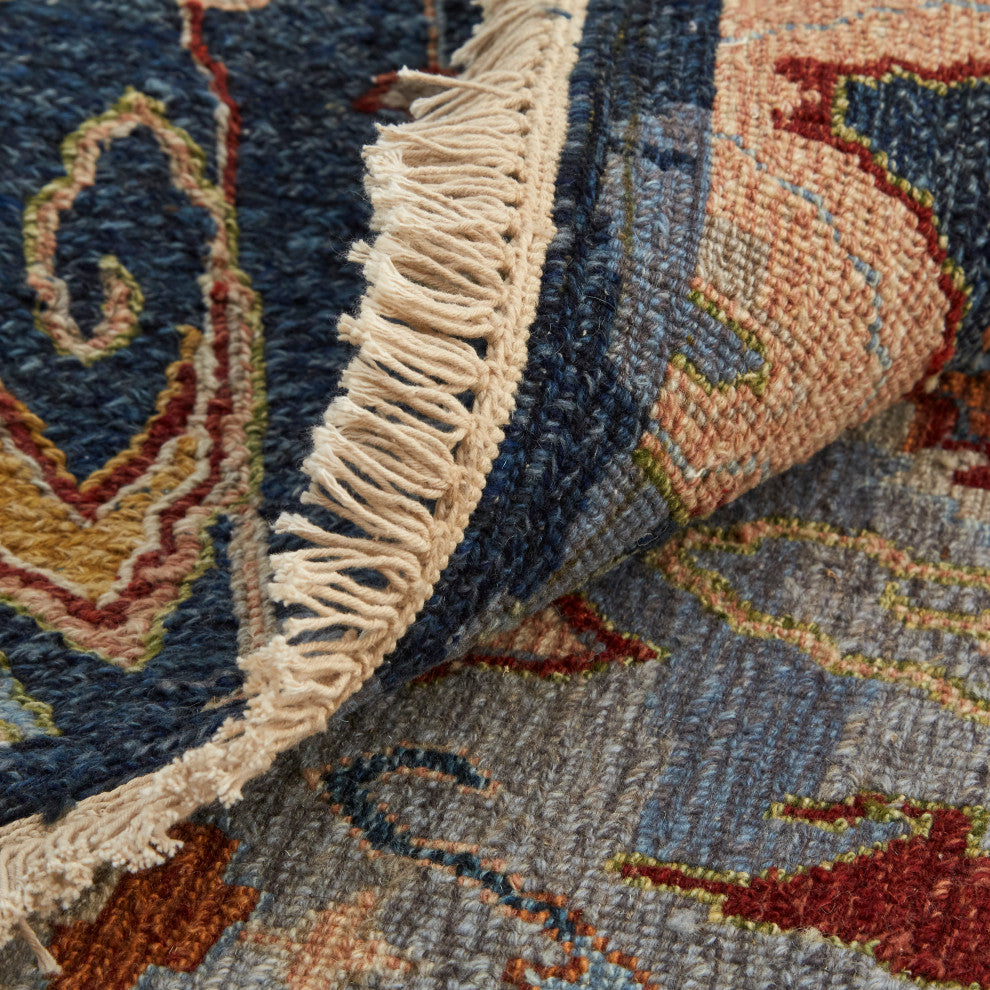 Pierson Transitional Ikat, Blue/Gray/Tan, 8'6"x11'6" Area Rug