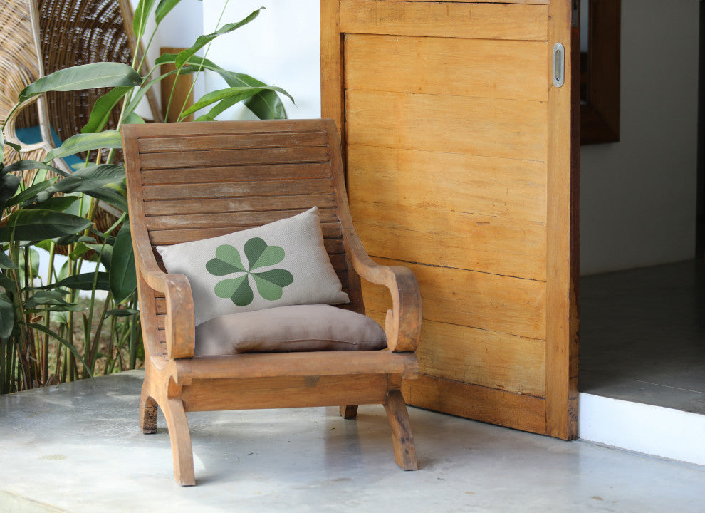 Lucky Clover St. Patrick's Day Indoor/Outdoor Pillow, Laurel Tree Green, 14x20"