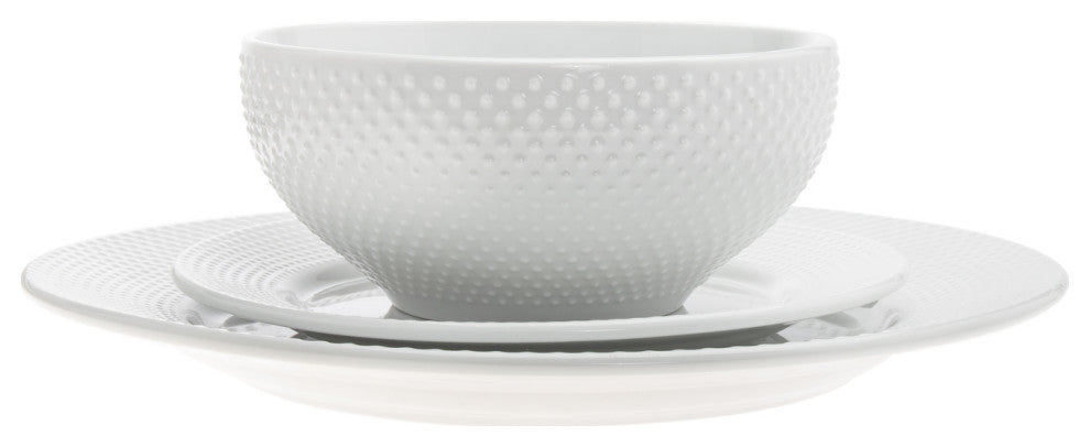 Pique Plain 16 Piece Dinnerware Set