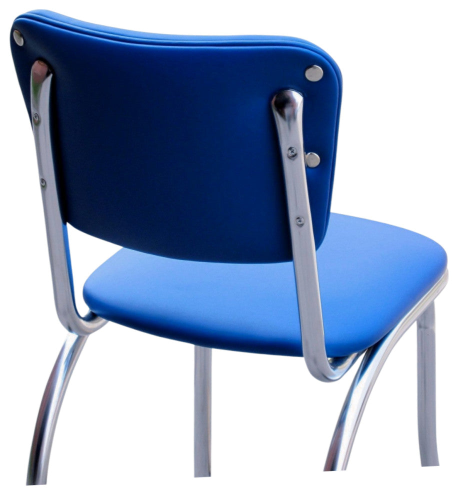 Retro Home Upholstered Dining Chair, Royal Blue