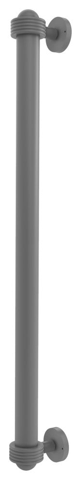 18" Refrigerator Pull With Groovy Accents, Matte Gray