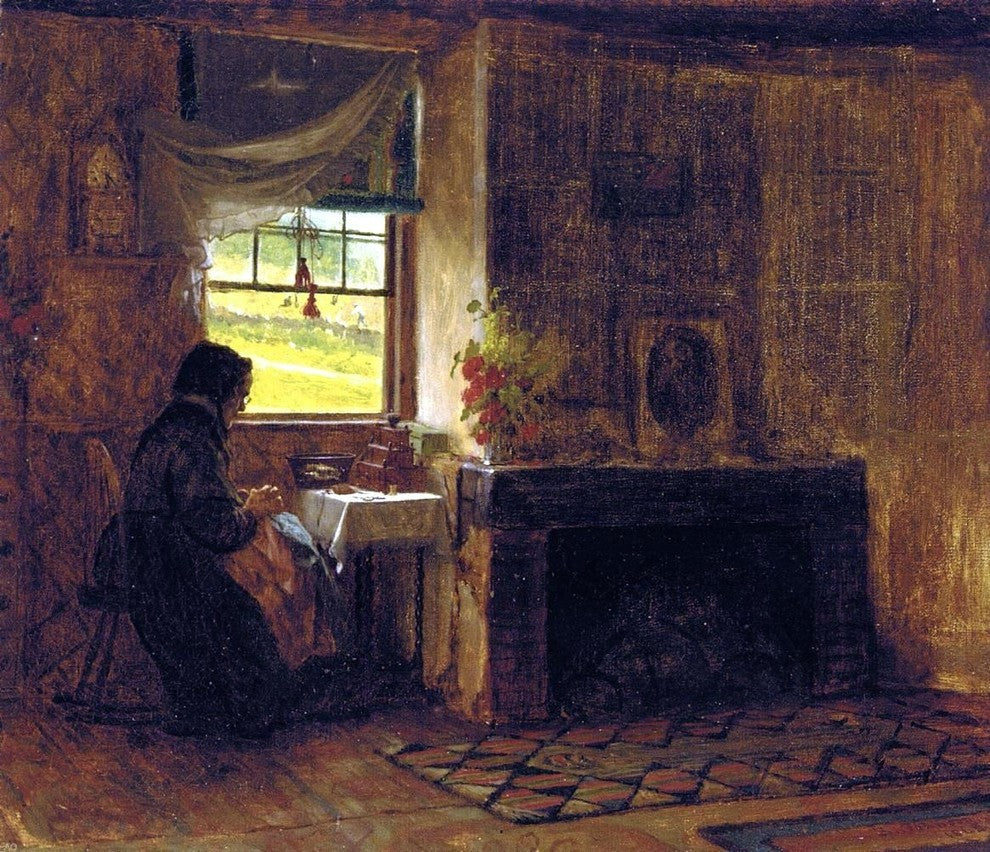 Eastman Johnson Interior of a Farm House in Maine Gallery Wrapped Canvas Print