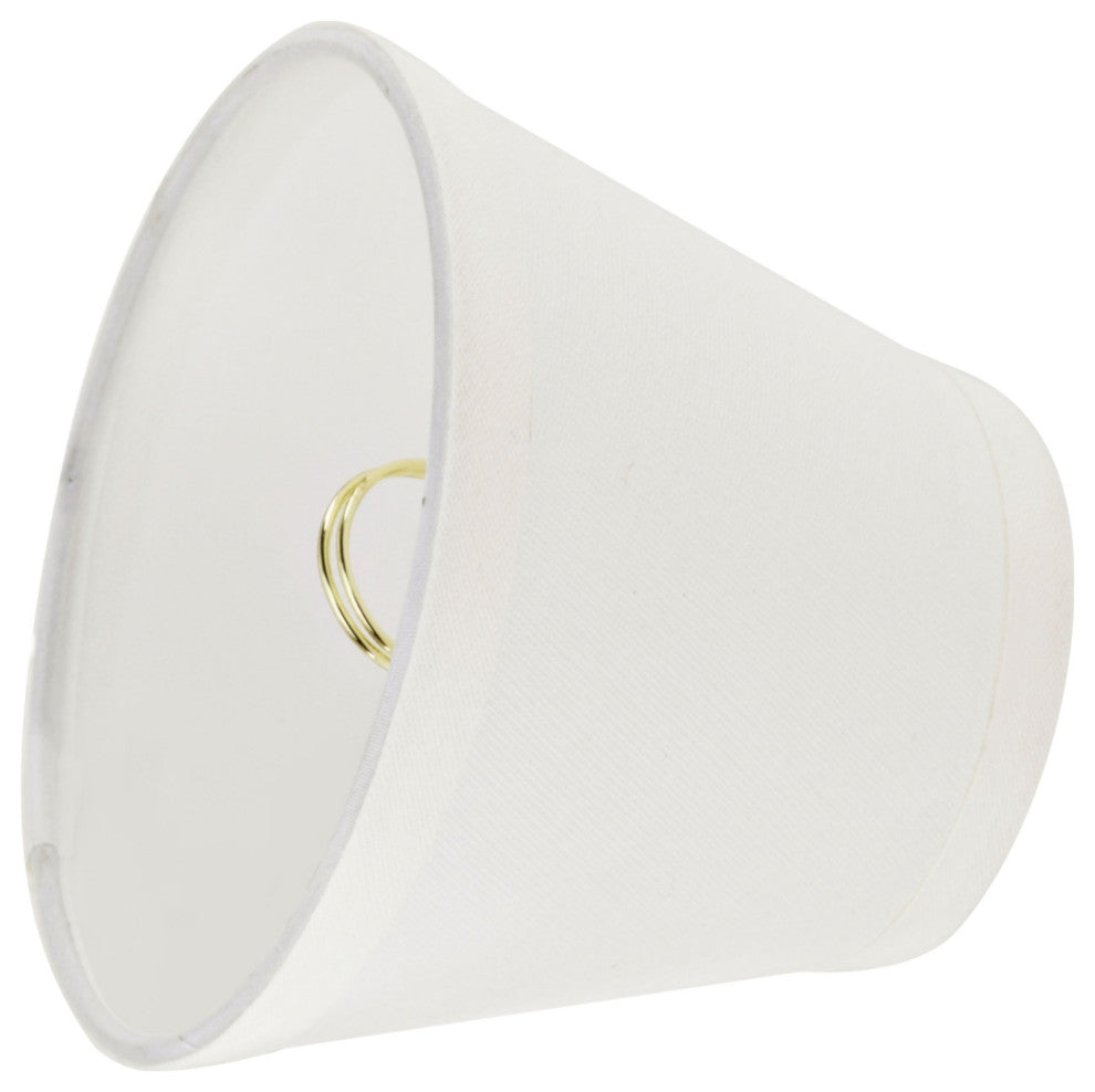 32059-9 Small Hardback Empire Chandelier Clip On Lamp Shade Off White 3"x5"x4"