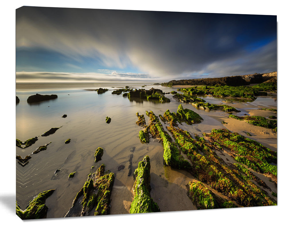 Furnas Virgin Beach Galicia Spain, Seashore Canvas Art Print, 60"x28"
