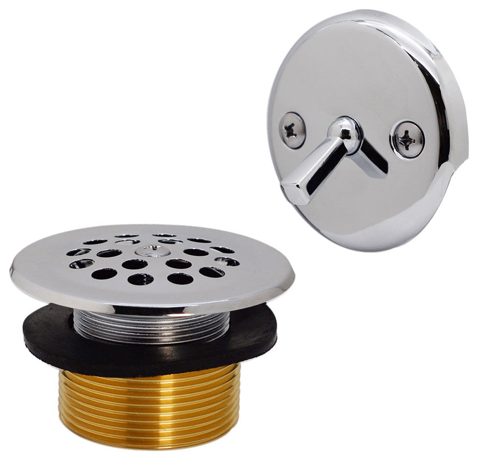 Beehive Grid Universal Tub Trim With Trip Lever Faceplate In Polished Chrome, Polished Chrome
