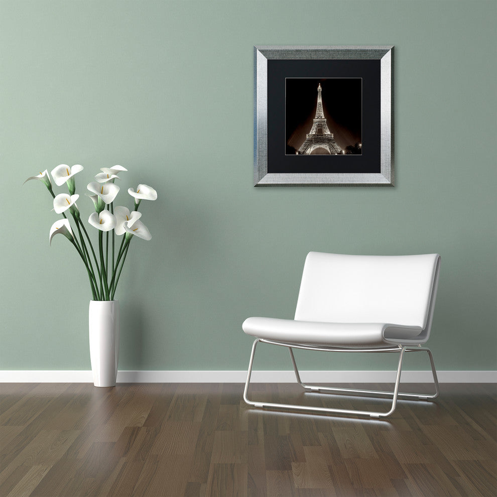 Alan Blaustein ''Tour Eiffel II'' Art, Silver Frame, Black Mat, 11x11