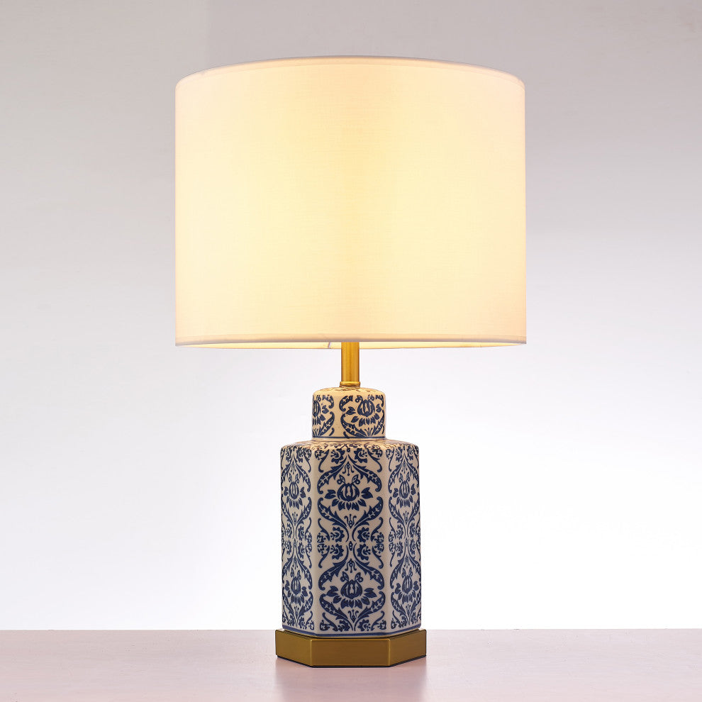 Pasargad Home Destro Collection Metal and Ceramic Table Lamp Lights