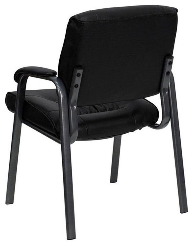 Flash Furniture Executive Side Guest Chair in Black with Titanium Frame