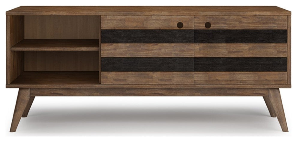 Clarkson WOOD 60" WD Mid Century Design TV Media Stand in Natural Aged Brown