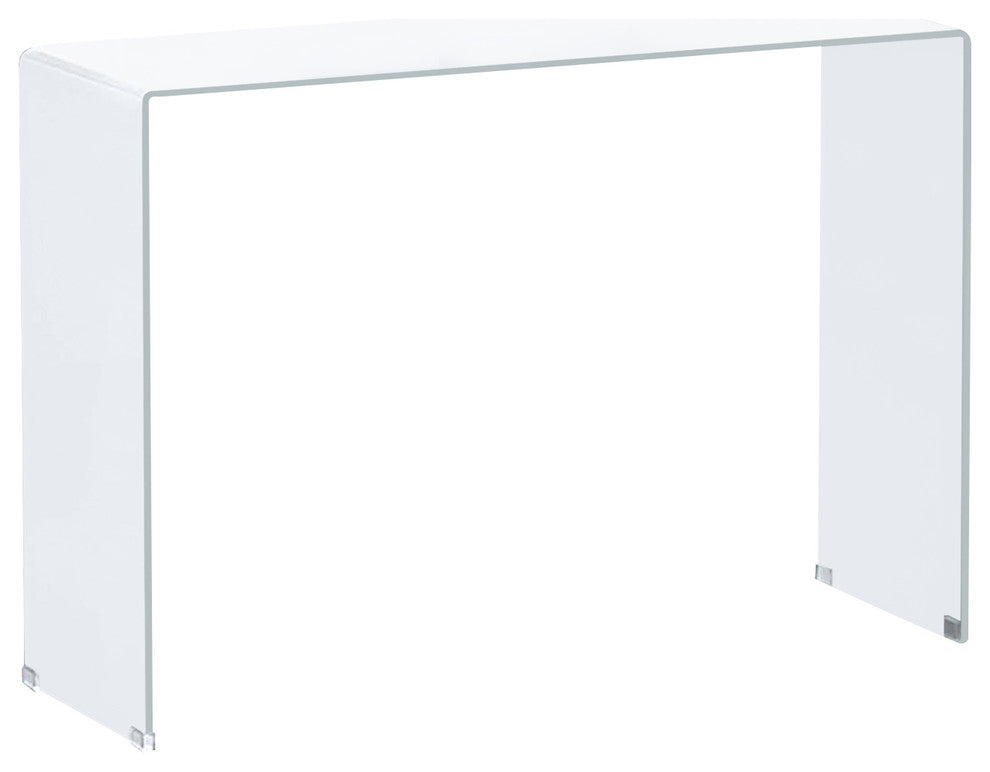 Creative Images International Glass Collection Bent Glass Console Table, White