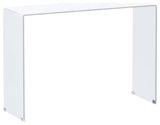 Creative Images International Glass Collection Bent Glass Console Table, White