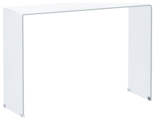 Creative Images International Glass Collection Bent Glass Console Table, White