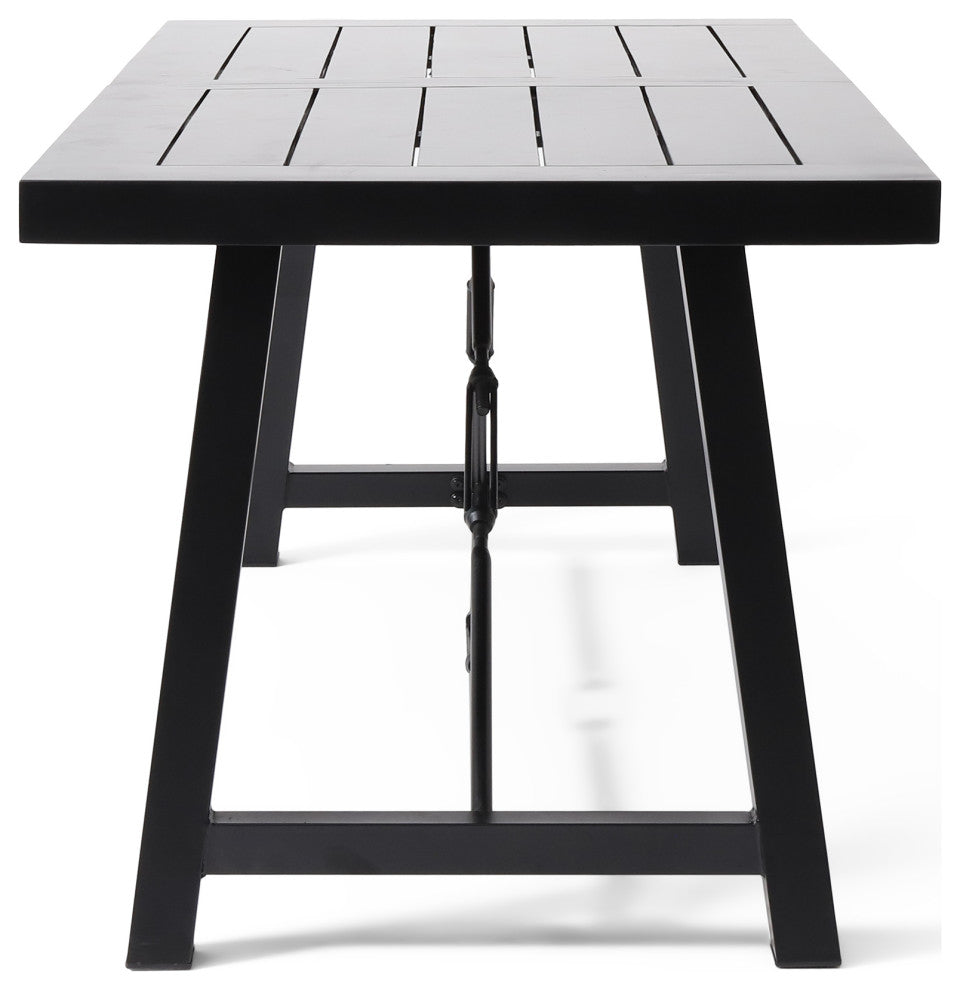 Southview Contemporary Iron and Wood 7-Piece Dining Set, Black