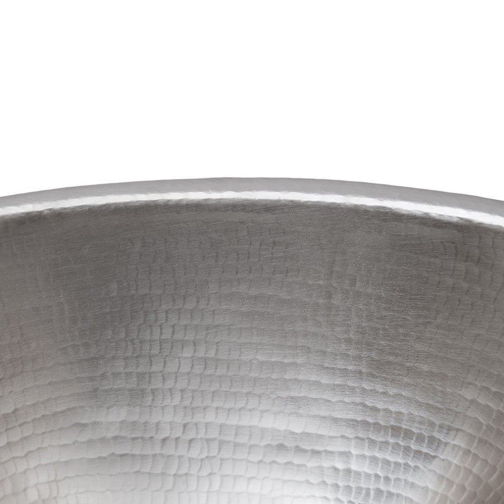 19" Oval Self Rimming Hammered Copper Bathroom Sink in Nickel