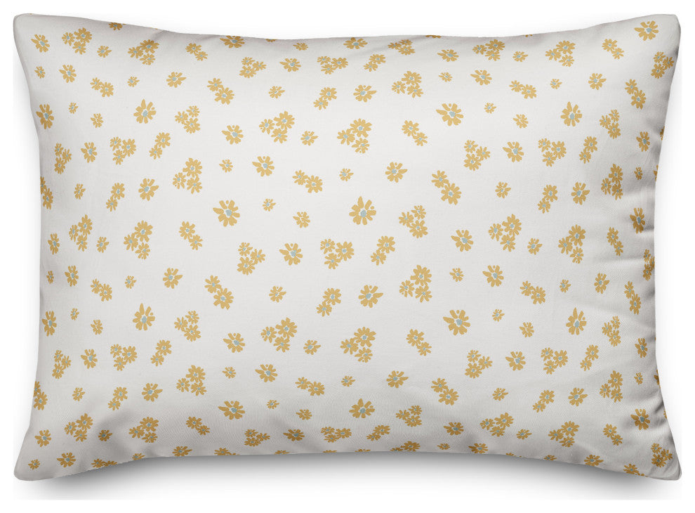 Yellow Daisy Pattern 20x14 Spun Poly Pillow