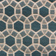 Pineapple Slice Blue and Beige Luxury Throw Pillow, 18"x18"