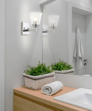 Marion Hurricane Metal, Glass Vanity Light, Chrome, 1-Light