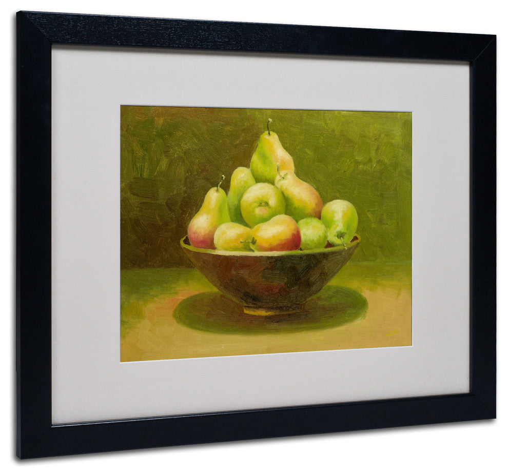 'Still Life with Pears' Matted Framed Canvas Art by Rio