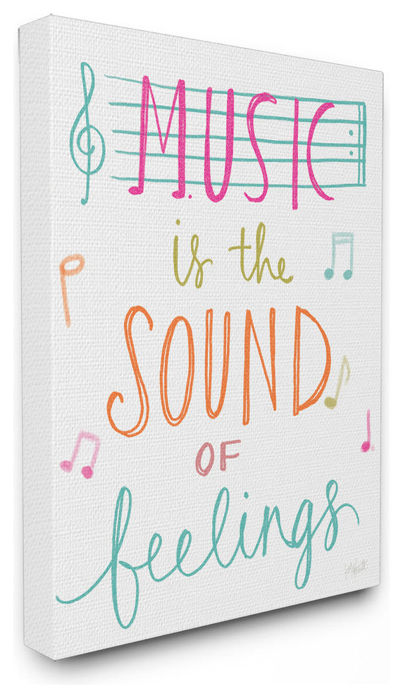 "Music Is The Sound of Feelings" Stretched Canvas Wall Art