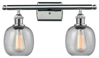 Belfast 2-Light Bath Fixture, Seedy Glass, Polished Chrome