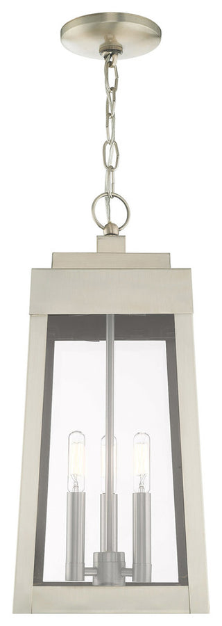 Transitional Outdoor Pendant Lantern, Brushed Nickel